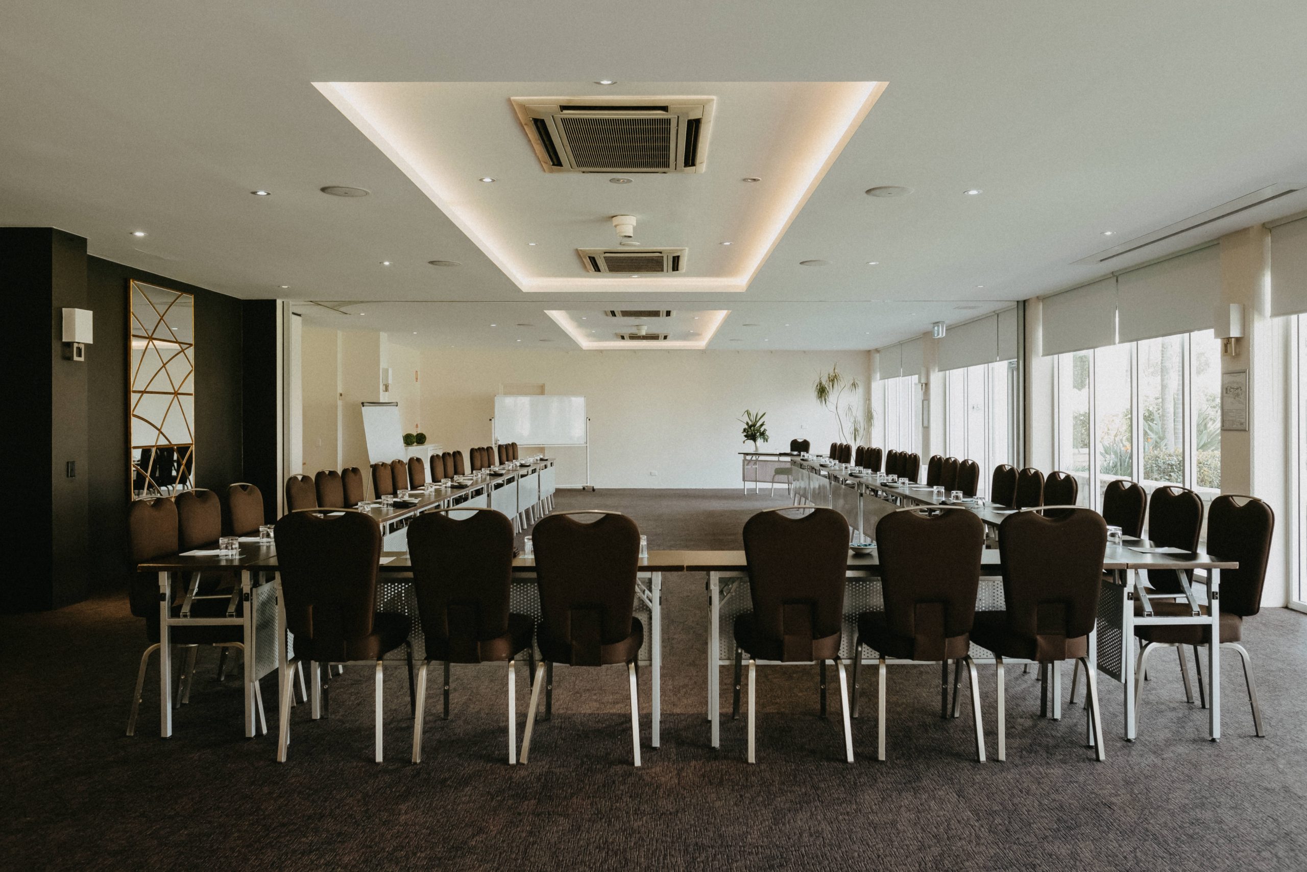 Ebert, Esmonde and Mackieham conference rooms Brisbane, set in U-shape with floor-to-ceiling windows