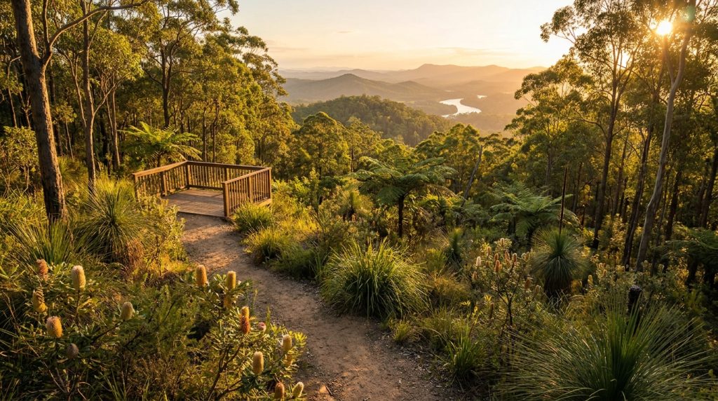 Natural landscape and walking trails near Clear Mountain, QLD